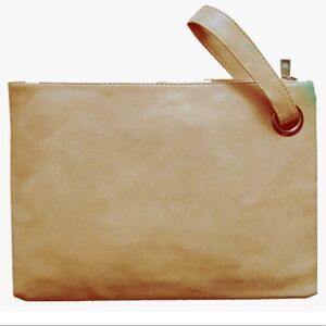 Tan Vegan Leather Wristlet
